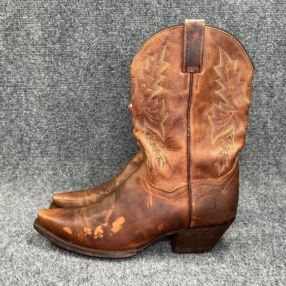 Dan Post Western Boots Women's Size 9 Brown Leather Snip Toe Cowboy Dancing Boot - Picture 6 of 16